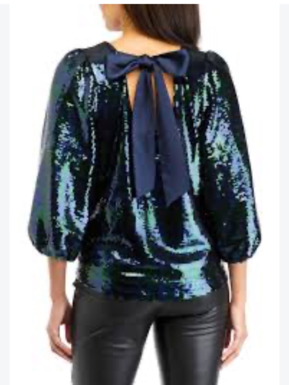 Crown & Ivy Women's Tie Back Sequin Top size Large